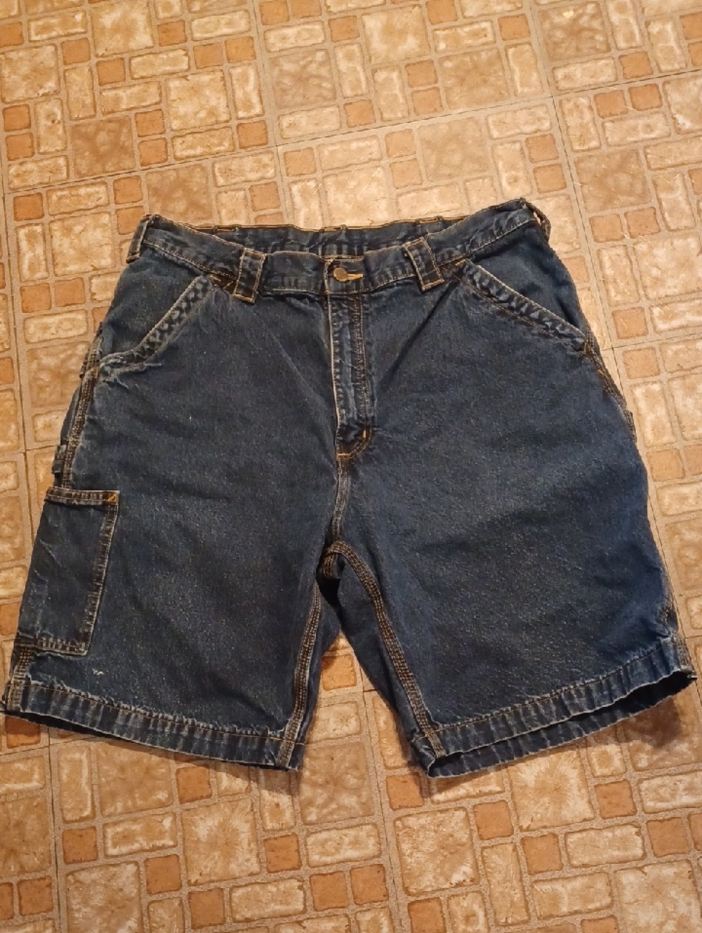 Carhartt Men's Indigo Blue Denim Cargo Shorts Size 36